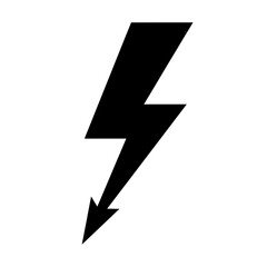 Lightning Bolt Thunder Silhouette Vector Icon Isolated on White Background Energy and Power Symbol