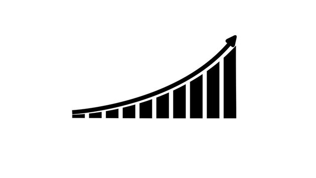 Animated business graph chart icon stock diagram showing financial growth and progress Business growth concept animation. Business Success graph animation,Abstract Arrow Rising On Graph.
