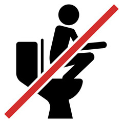 "Do not squat on this toilet" icon / sign