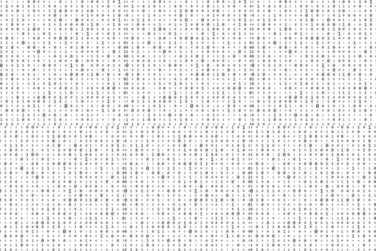 Digital binary code background with black and white pattern