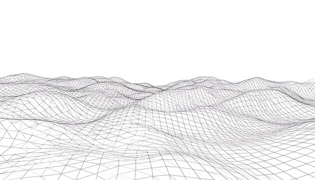 Abstract Wireframe Landscape - A Minimalist Geometric Terrain Visualization.