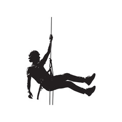 Man sitting on swing silhouette