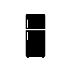 Refrigerator Fridge Silhouette Home Appliance Vector Icon Isolated on White Background Kitchen Cool