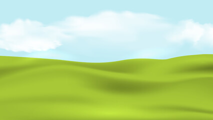 Soft tranquil green hills under a clear blue sky,peaceful background, open landscape