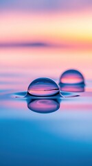 Colorful Liquid Drops Pastel Reflections Soft Gradient Blue Pink Purple