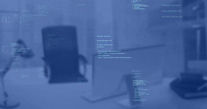 C++ code appearing triggers snippets scrolling drifting receding around laptop visualizing workflow