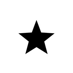 Obraz premium Five Point Star Silhouette Rating Shape Vector Icon Isolated on White Background Celestial Symbol