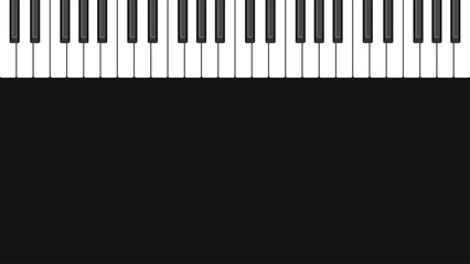Piano Keyboard Banner Template With Black And White Keys In Horizontal Minimal Design
