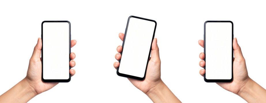 Hd transparent Blank smart phone on hands - Powered by Adobe