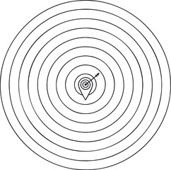 Fototapeta premium Concentric Circles Target with Location Pin Vector