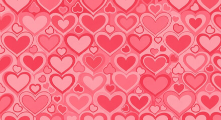 Valentine's day background with pink and red hearts pattern