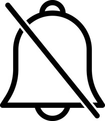 ベルの通知オフのシンプルな線画アイコン