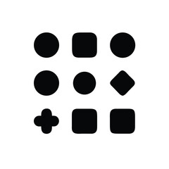 Filled pictogram icon set with solid shapes for modern visual communication On white Background Vector illustration