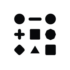 Design filled pictogram icons with solid shapes for clear visual communication On white Background Vector illustration