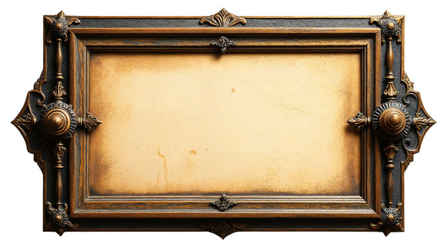 Vintage old photo frame with clipping path png