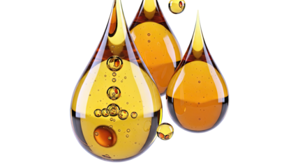 Golden Oil Droplets with Bubbles