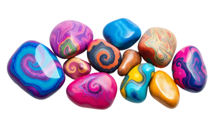 A bright spring scene of chocolate and colorful Easter stones wrapped in foil, resting in a cozy nest, celebrating a sweet and festive holiday mood
