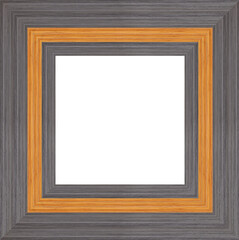 Fototapeta premium Breiter leerer Holzrahmen mit weißen Hintergrund