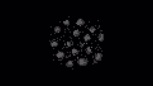 Pixel Fire Explosion Animation &ndash; Retro Game Style Blast, 4K Alpha Channel Loop