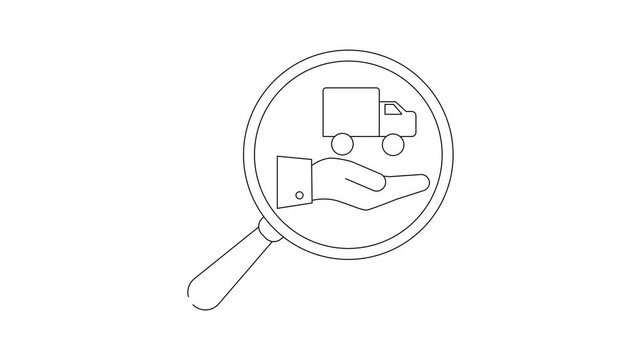 Delivery Service Icon Animation - Hand Holding Truck.
