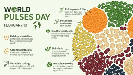 World pulses day infographic highlighting nutritional benefits and sustainable food source