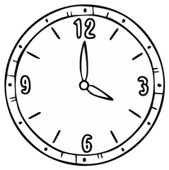 Cartoon Clock Face Displaying Time Four O'Clock