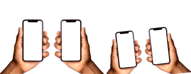 Hd transparent Blank smart phone on hands