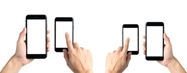 Hd transparent Blank smart phone on hands