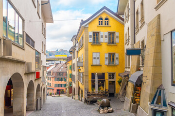 Fototapeta premium Downtown Lausanne city skyline, cityscape of switzerland