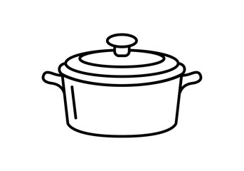 Icono de olla o cacerola de cocina con tapa y asas