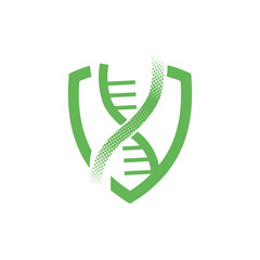  DNA Shield Logo Symbolizing Genetic Protection and Biotech Security