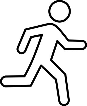 Running man icon for fitness tracking and emergency exit sign