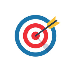 Target, goal icon. Aim, goal, objectives icon. Target with arrow vector icon.