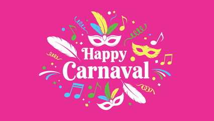 Obraz premium Carnaval Brazil brazilian Carnival Holiday festival background logo vector 4