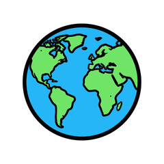 App Icon of Earth Globe with Continents.