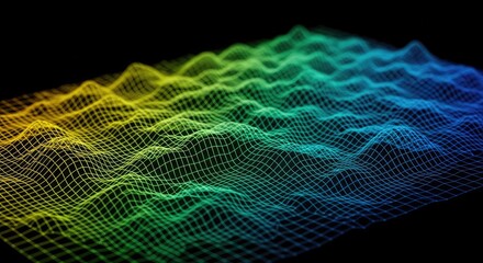 Futuristic Gradient Wireframe Landscape Background