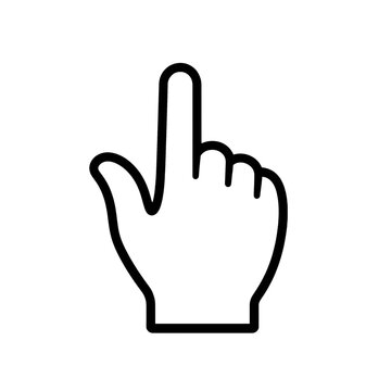 Hand vector icon with index finger pointing upward.