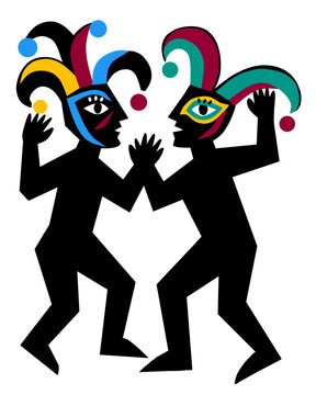 Cubismo carnaval bailarines.