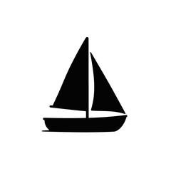Sailboat vector icon with detailed sails.