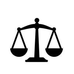 Scales of justice vector icon.