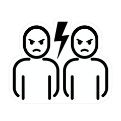 Two Angry People Arguing Vector Icon.