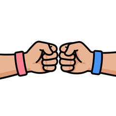 Two fists bumping in a vector icon.