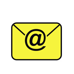 Yellow Envelope App Icon with Email Symbol.