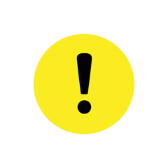 Yellow exclamation mark icon in circle.