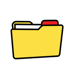 Yellow folder app icon with document inside.