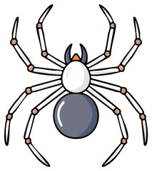 Stylized Cartoon Spider Vector Illustration. Cute Arachnid Graphic Design Element for Web and Print