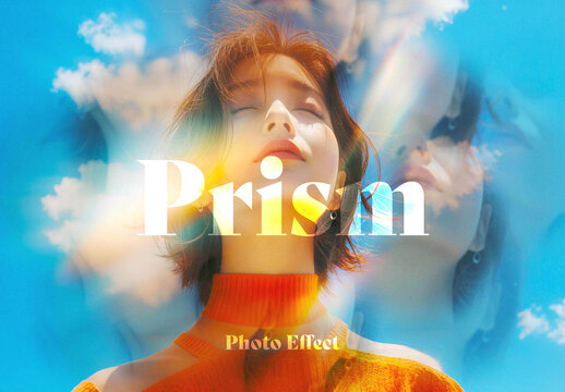 Colorful Prism Photo Effect Mockup