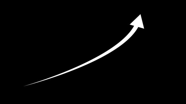 Business growth arrow and graph chart animation. Up arrow animation animated thin arrow set with arrowheads and alpha channel.on a white background,4k video animation.