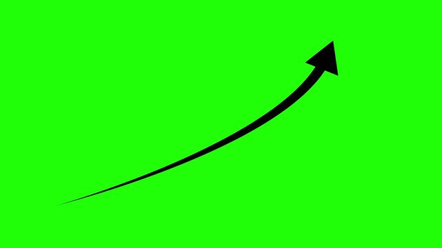 Business growth arrow and graph chart animation. Up arrow animation animated thin arrow set with arrowheads and alpha channel.on a white background,4k video animation.