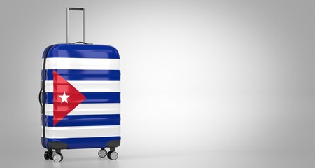 Cuba - travel suitcase with national flag - 3D illustration